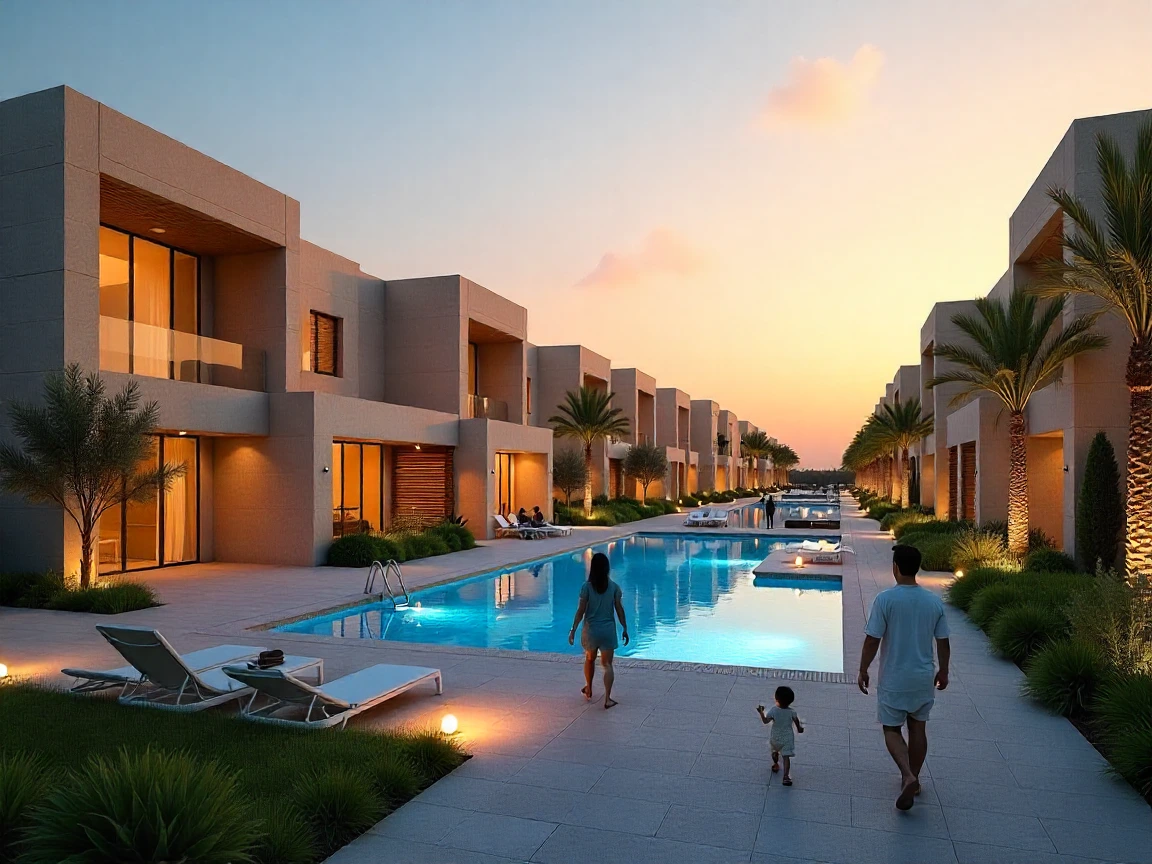 Luxury compound for investment in Sheikh Zayed City, Egypt with modern architecture, green spaces, and premium real estate design.
