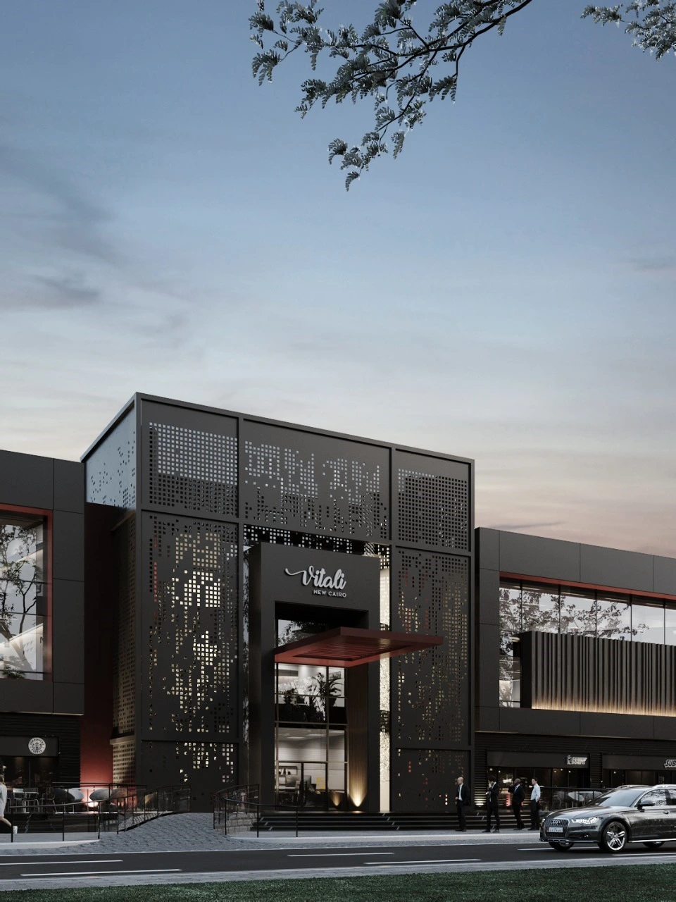 Vitali Mall – evening view with open terraces