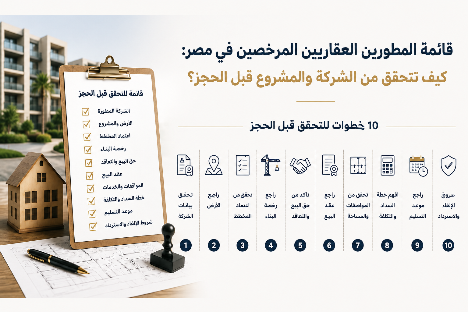 قائمة المطورين العقاريين المرخصين في مصر 10 خطوات للتحقق من الشركة والمشروع قبل الحجز