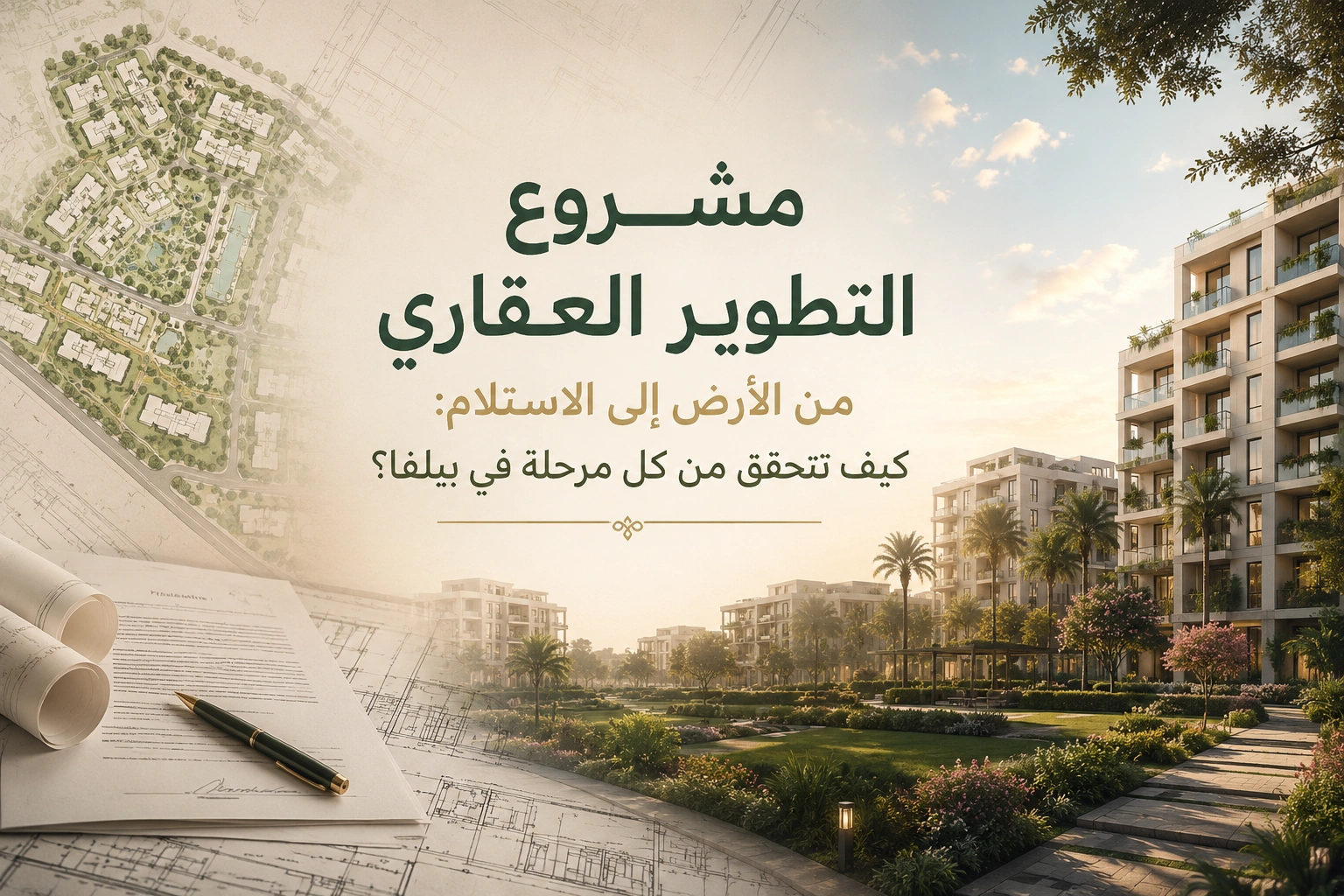 مشروع التطوير العقاري من الأرض إلى الاستلام كيف تتحقق من كل مرحلة في بيلفا؟