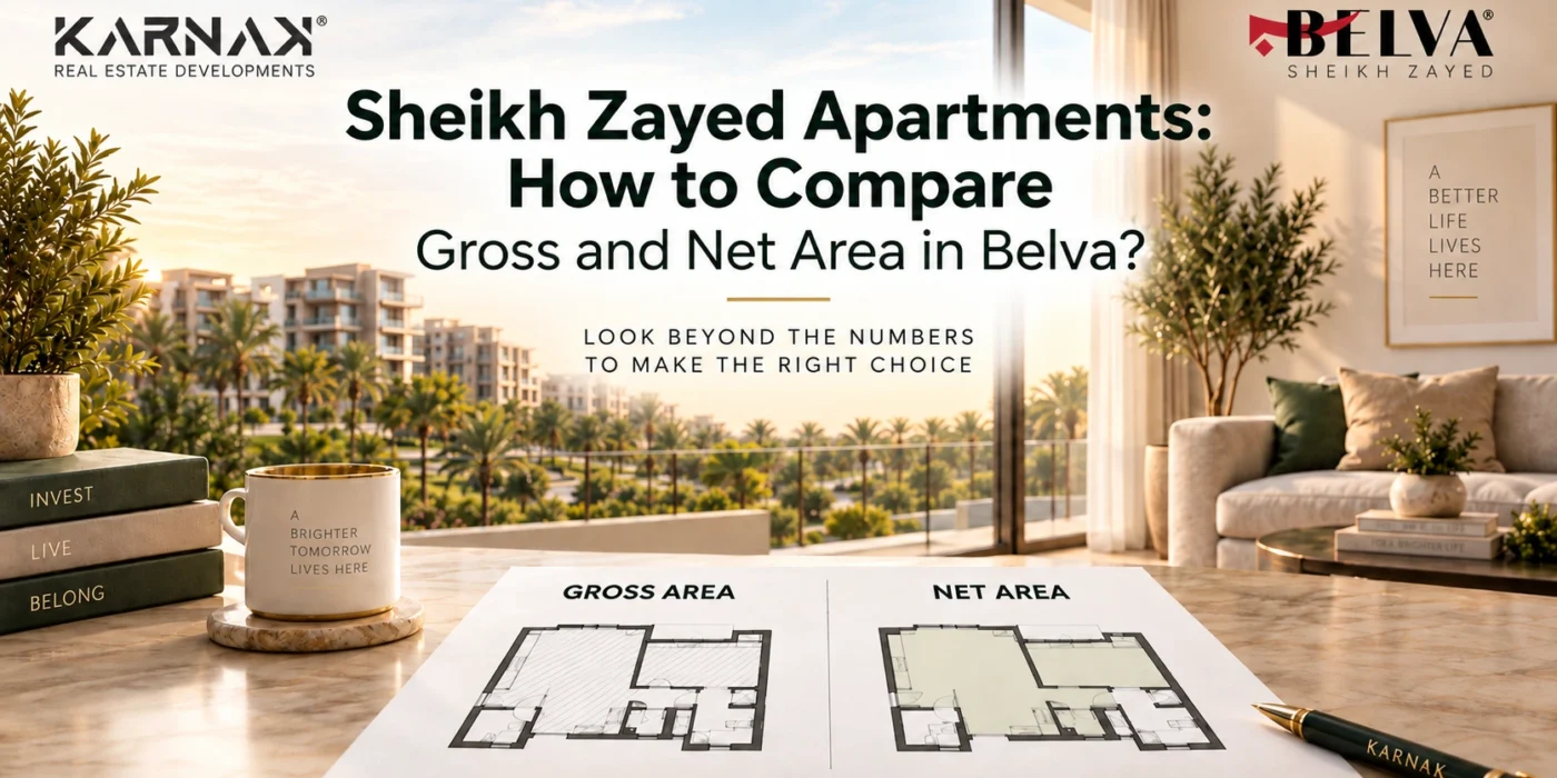 Sheikh Zayed Apartments How to Compare Gross and Net Area in Belva